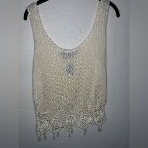 Europa Elegant Cream Knit Tank Top m